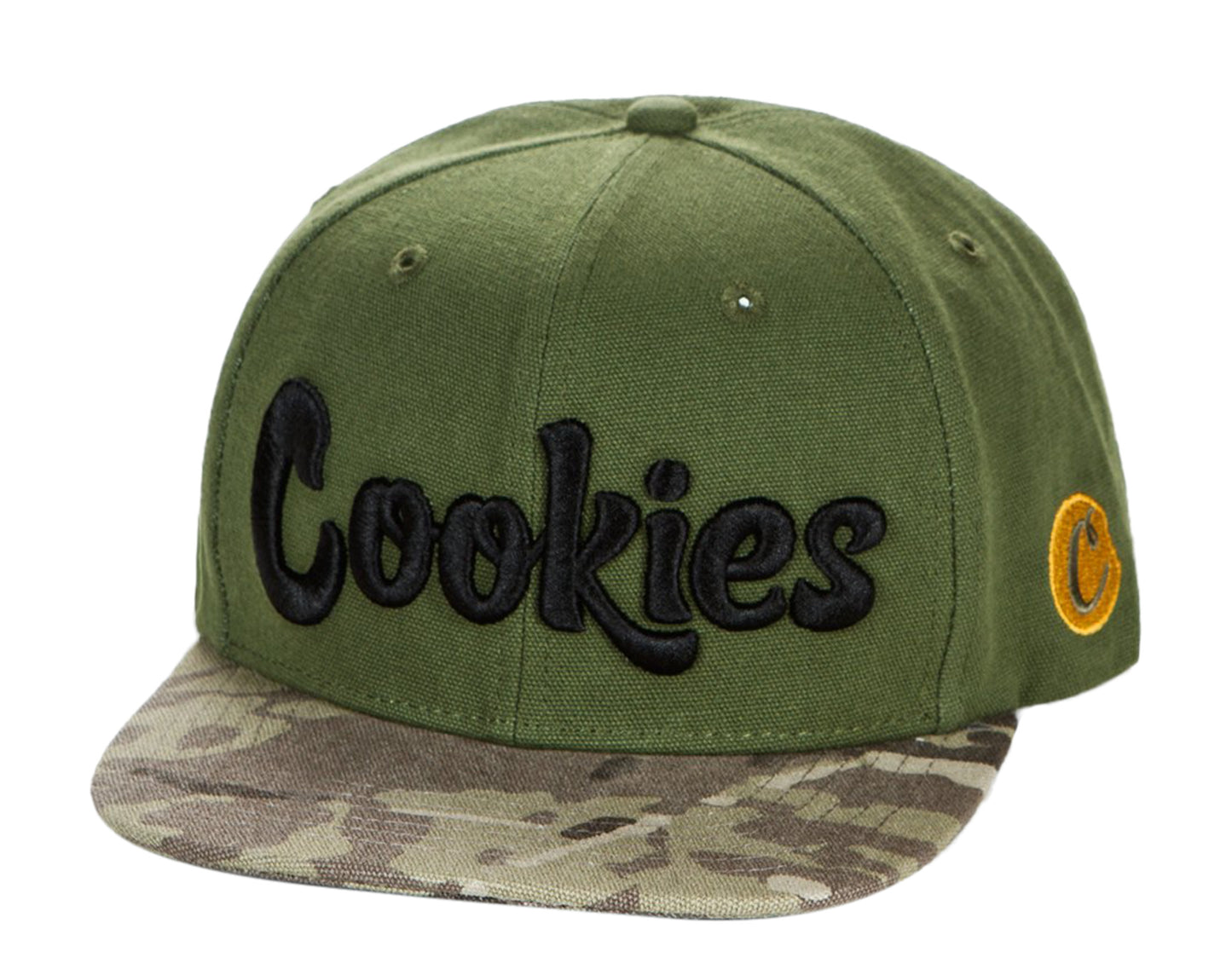 Cookies Backcountry Twill Camo Embroidered Logo Olive Snapback 1546X4319-OLI
