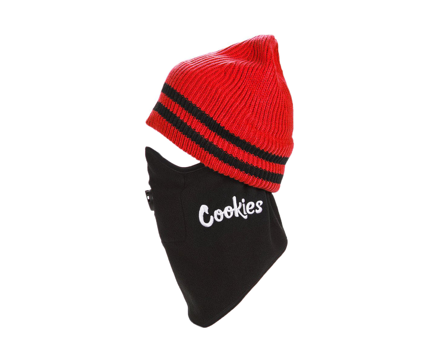 Cookies Glaciers Of Ice Jacquard Stripe Beanie Red Face Mask 1546X4338-RED
