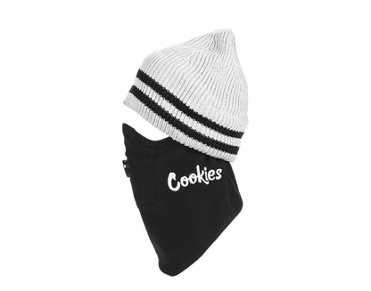 Cookies Glaciers Of Ice Jacquard Stripe Beanie White Face Mask 1546X4338-WHT