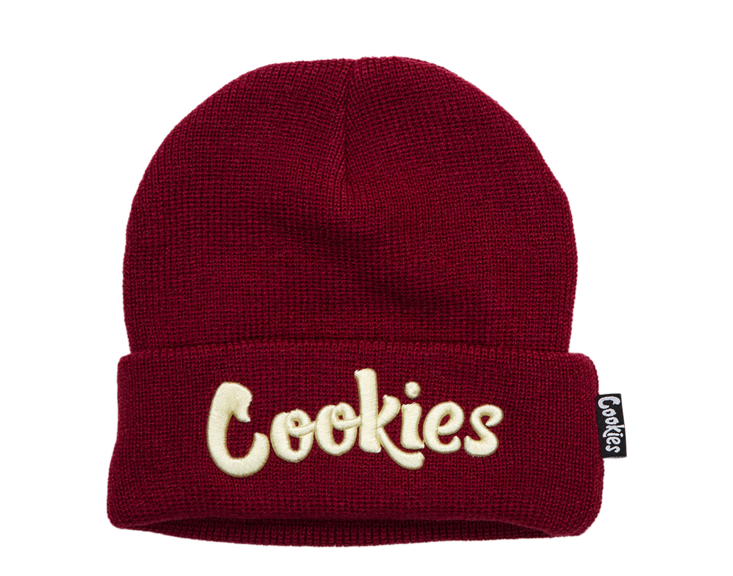 Cookies Original Logo Thin Mint Burgundy/Cream Knit Beanie Hat 1546X4388-BRC