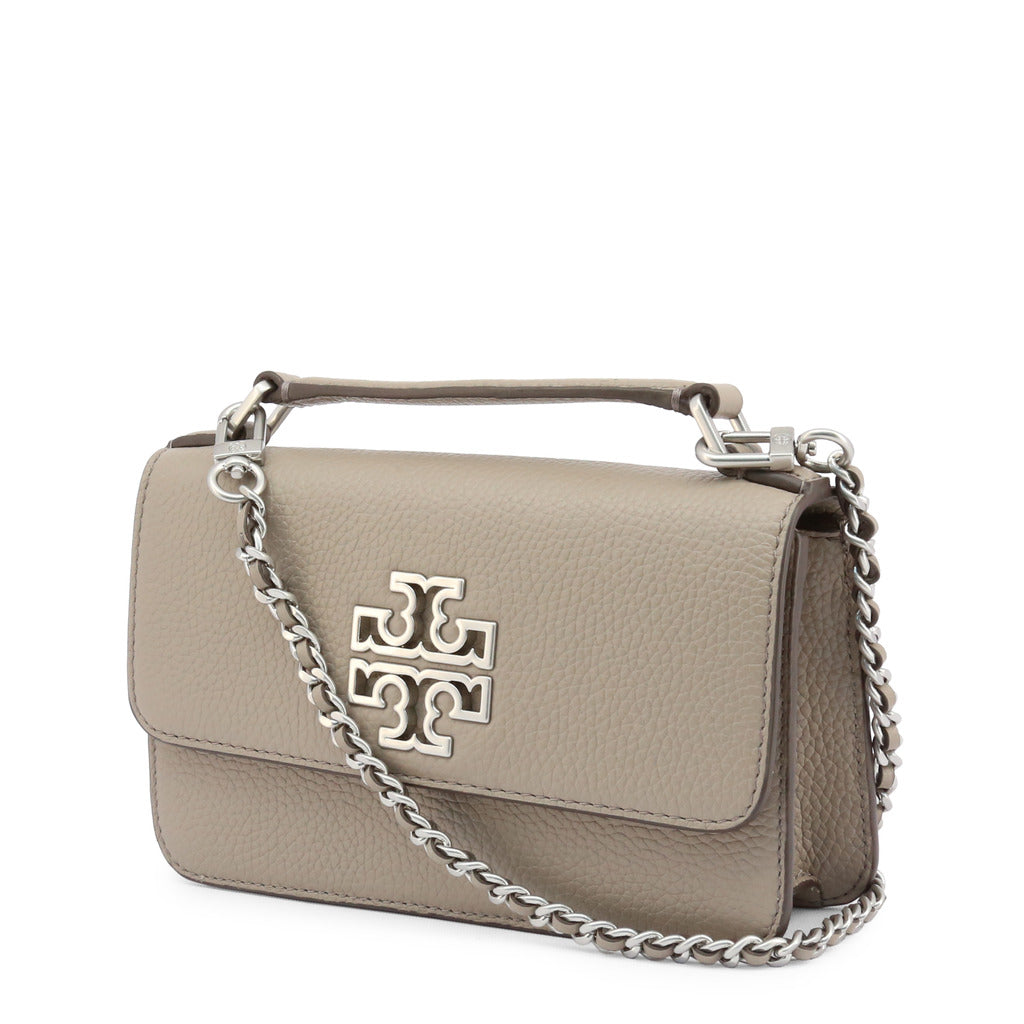 Tory Burch Britten Grey Leather Mini Top Handle Women's Bag 73509-036