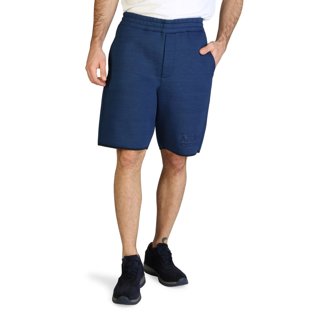 Armani Exchange Logo Sport Elastic Waistband Blue Men's Shorts 6ZZS71-ZJV7Z-1500