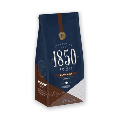 1850 Coffee Black Gold Dark Roast Ground 12 oz Bag 60516 - Becauze