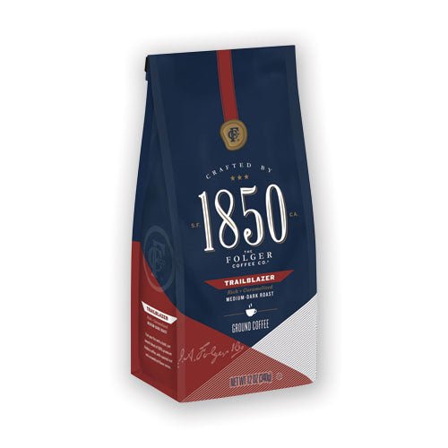 1850 Coffee Trailblazer Dark Roast Ground 12 oz Bag (6 Pack) 60515 - Becauze