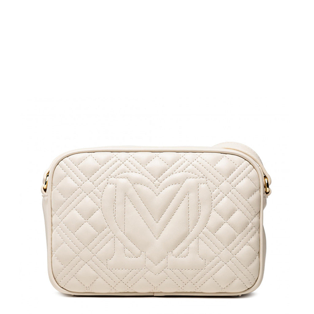 Love Moschino Lettering Logo Quilted White Women's Crossbody Bag JC4010PP1ELA0110