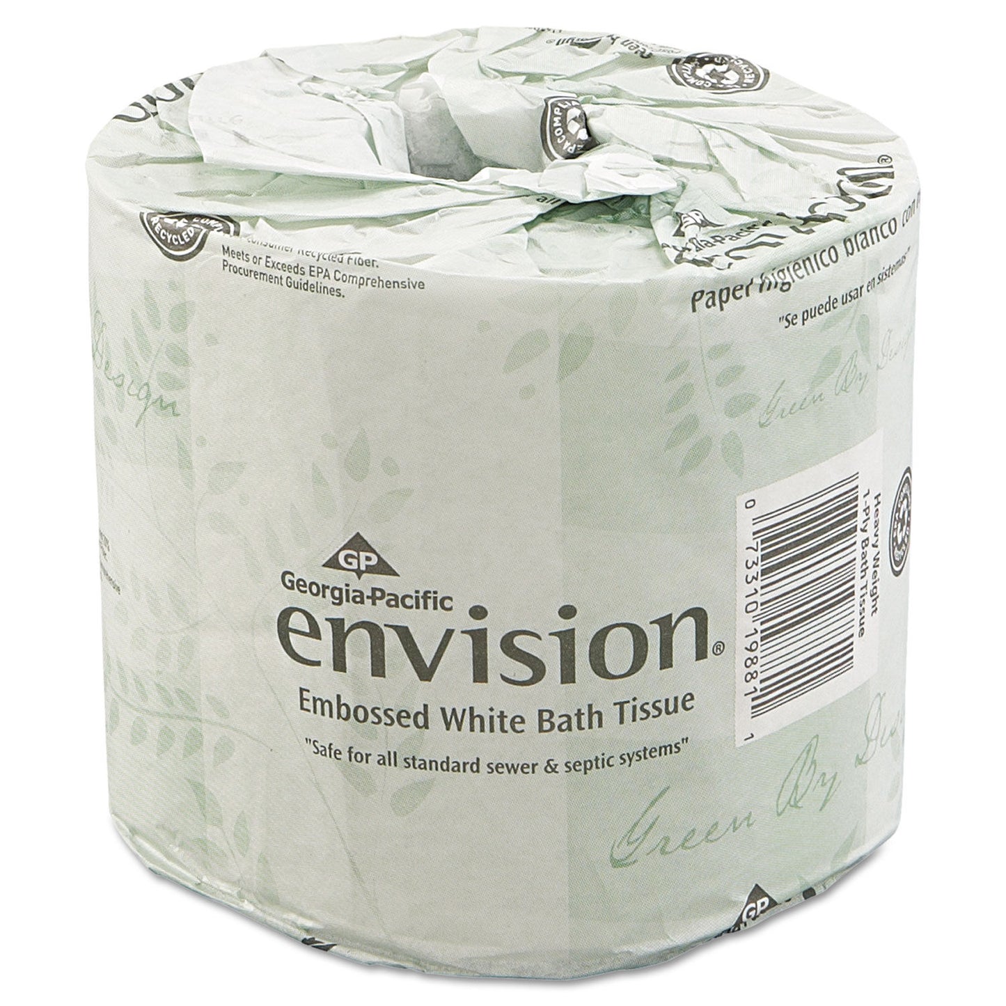 Georgia Pacific Envision Bathroom Toilet Tissue Paper 1 Ply 550 Sheets White (80 Rolls) 1988101