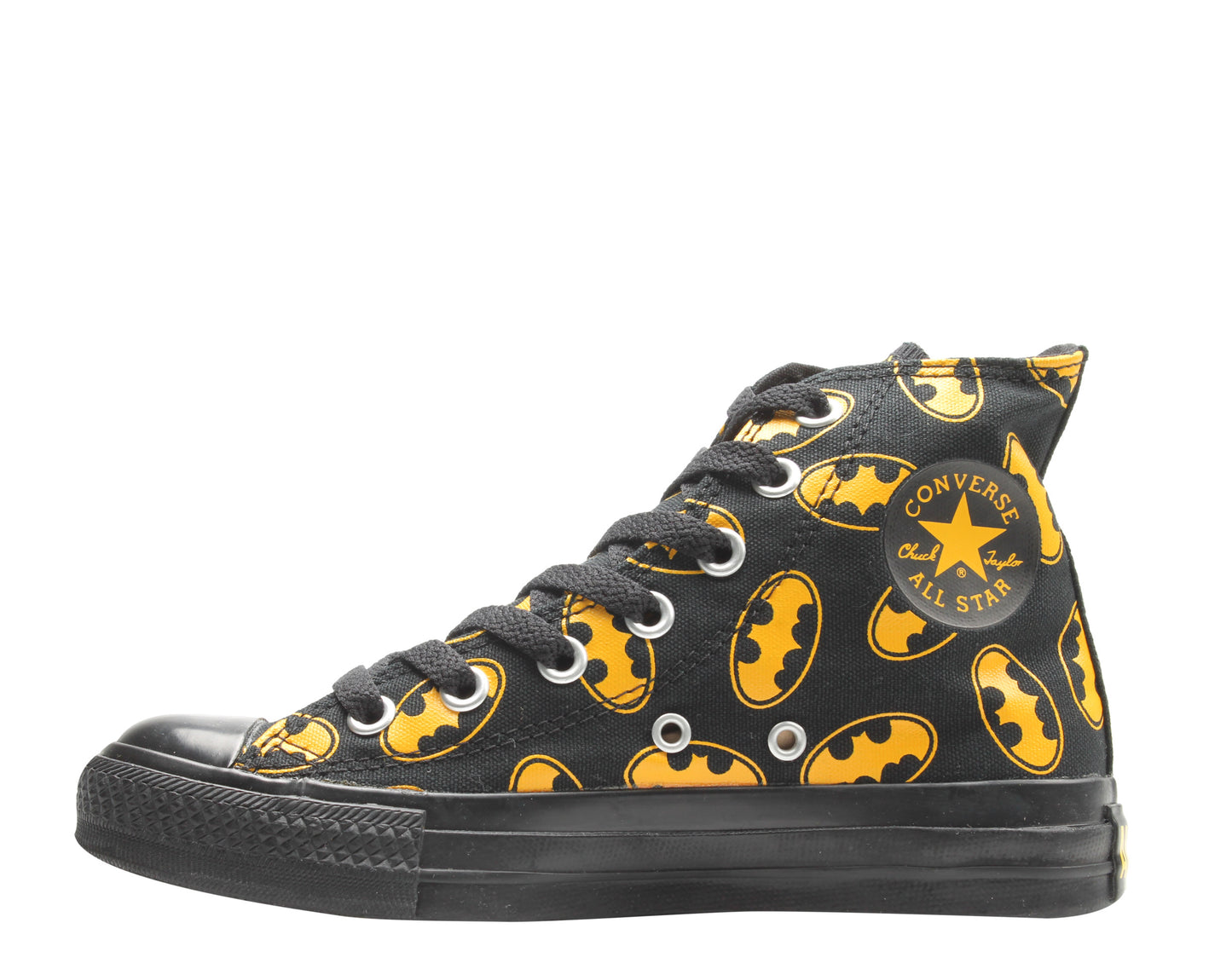 Converse Chuck Taylor All Star Print Batman Logos Black/Yellow High Top Sneaker 1U591