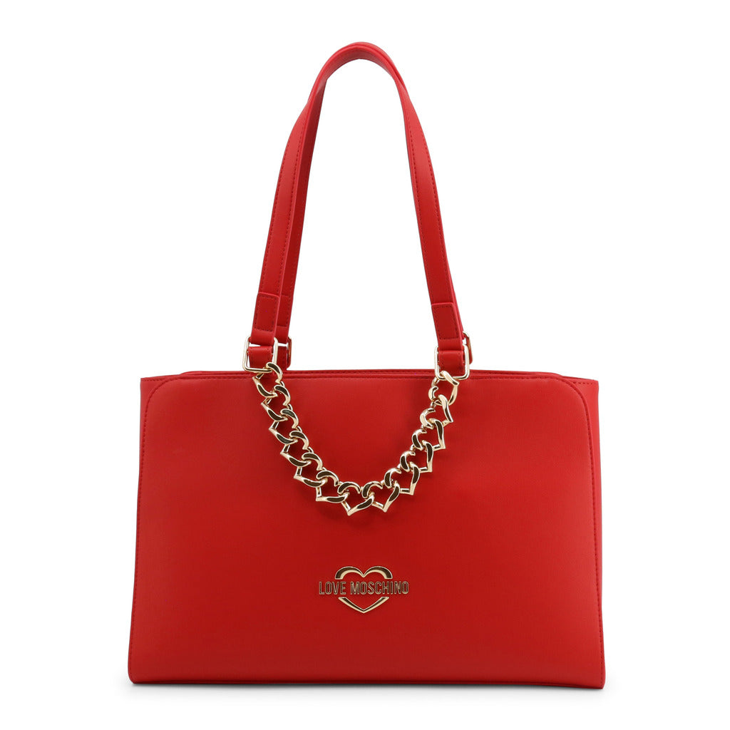 Love Moschino Chain Heart Red Women's Shopping Bag JC4199PP1ELK0500