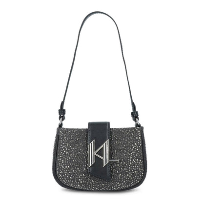 Karl Lagerfeld K/Evening Rhinestone Embellished Denim Grey Women's Shoulder Bag 230W303525000