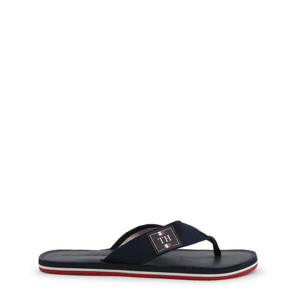 Tommy Hilfiger Elevated TH Leather Blue Men's Flip Flops FM0FM02692-DW5