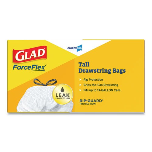 Glad Tall Kitchen Drawstring Trash Bags 13 Gallon Grey (400 Bags) 78526