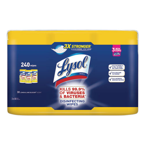 Lysol Disinfecting Wipes Lemon and Lime Blossom Scent 80 Wipes (6 Pack) 19200-84251