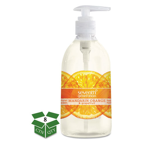 Seventh Generation Natural Hand Wash Mandarin Orange & Grapefruit 12 oz Pump Bottle (8 Pack) SEV22925