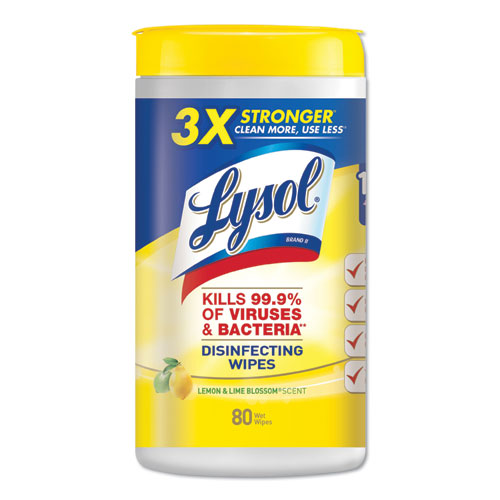 Lysol Disinfecting Wipes Lemon and Lime Blossom Scent 80 Wipes 19200-77182
