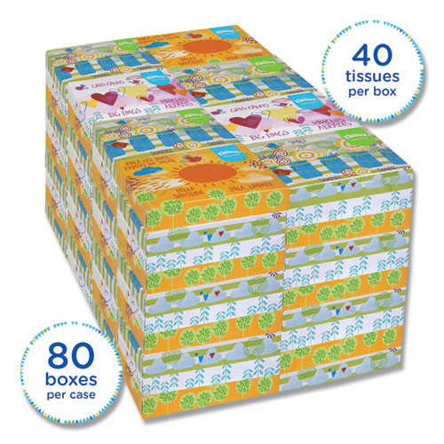 Kleenex Flat Box Facial Tissue Junior Pack 2 Ply 40 Sheets (80 Pack) 21195