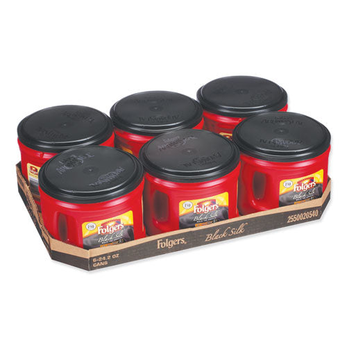 Folgers Coffee Black Silk 24.2 oz Canister (6 Pack) 20540
