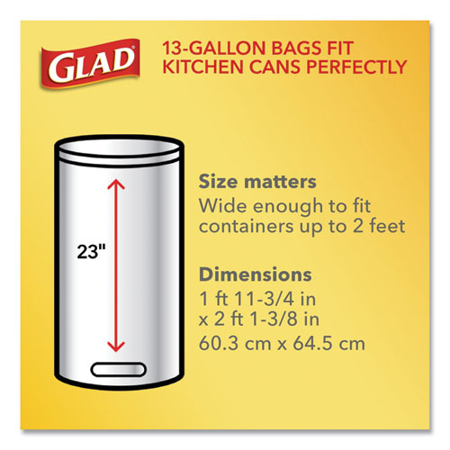 Glad OdorShield Tall Kitchen Drawstring Trash Bags 13 Gallon White (240 Bags) 78361