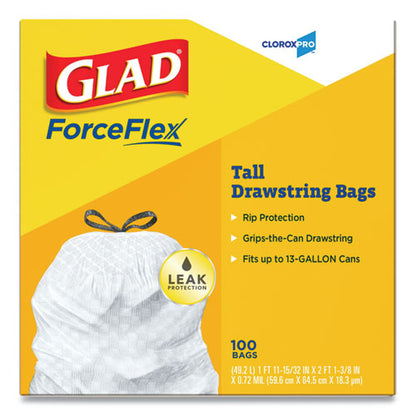 Glad Tall Kitchen Drawstring Trash Bags 13 Gallon Grey (100 Bags) 78526