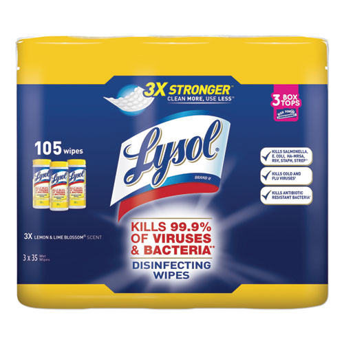 Lysol Disinfecting Wipes Lemon and Lime Blossom Scent 35 Wipes (12 Pack) 19200-82159