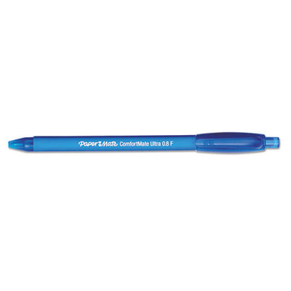 Paper Mate ComfortMate Ultra Retractable Ballpoint Pen Fine Point 0.8mm Blue Ink (12 Count) 6360187