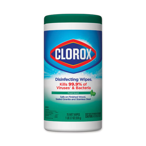 Clorox Disinfecting Wipes Fresh Scent White 75 Wipes (6 Pack) 01656