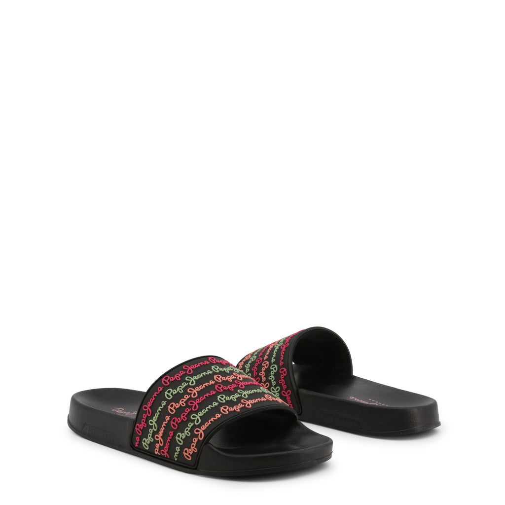 Pepe Jeans Slider Logo Black Women's Slide Sandals PLS70110-999