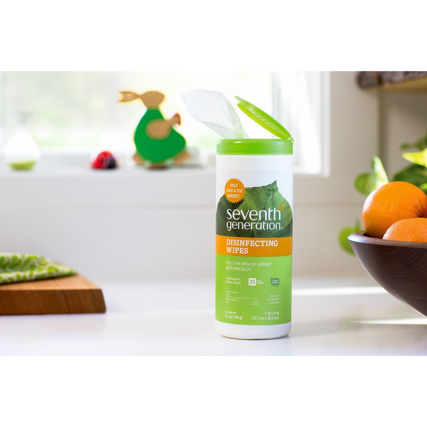 Seventh Generation Botanical Disinfecting Wipes Lemongrass Citrus 1-Ply White 35 Wipes 22812