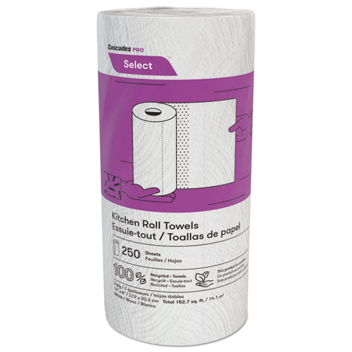 Cascades Pro Select Kitchen Roll Paper Towels 2 Ply 250 Sheets (12 Rolls) K250