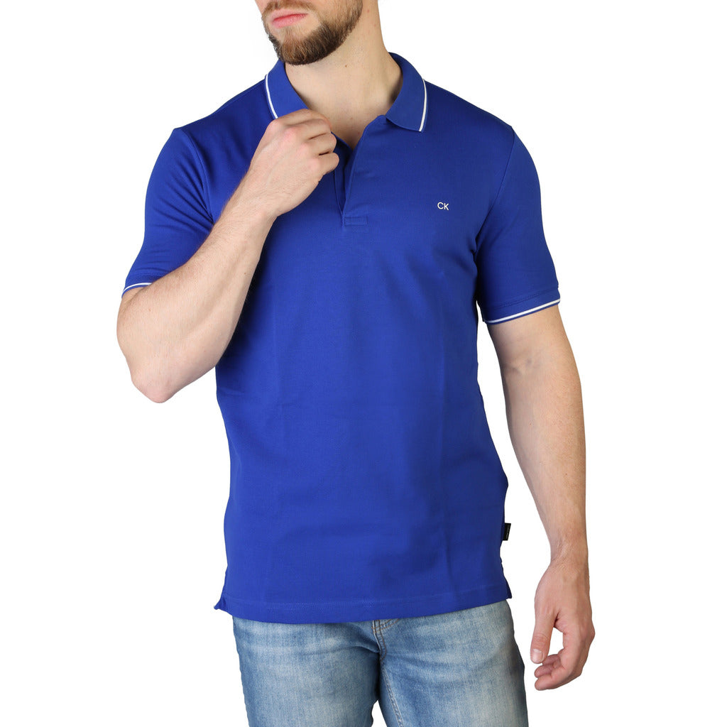 Calvin Klein Slim Stretch Cotton Blue Men's Polo Shirt K10K108728C85