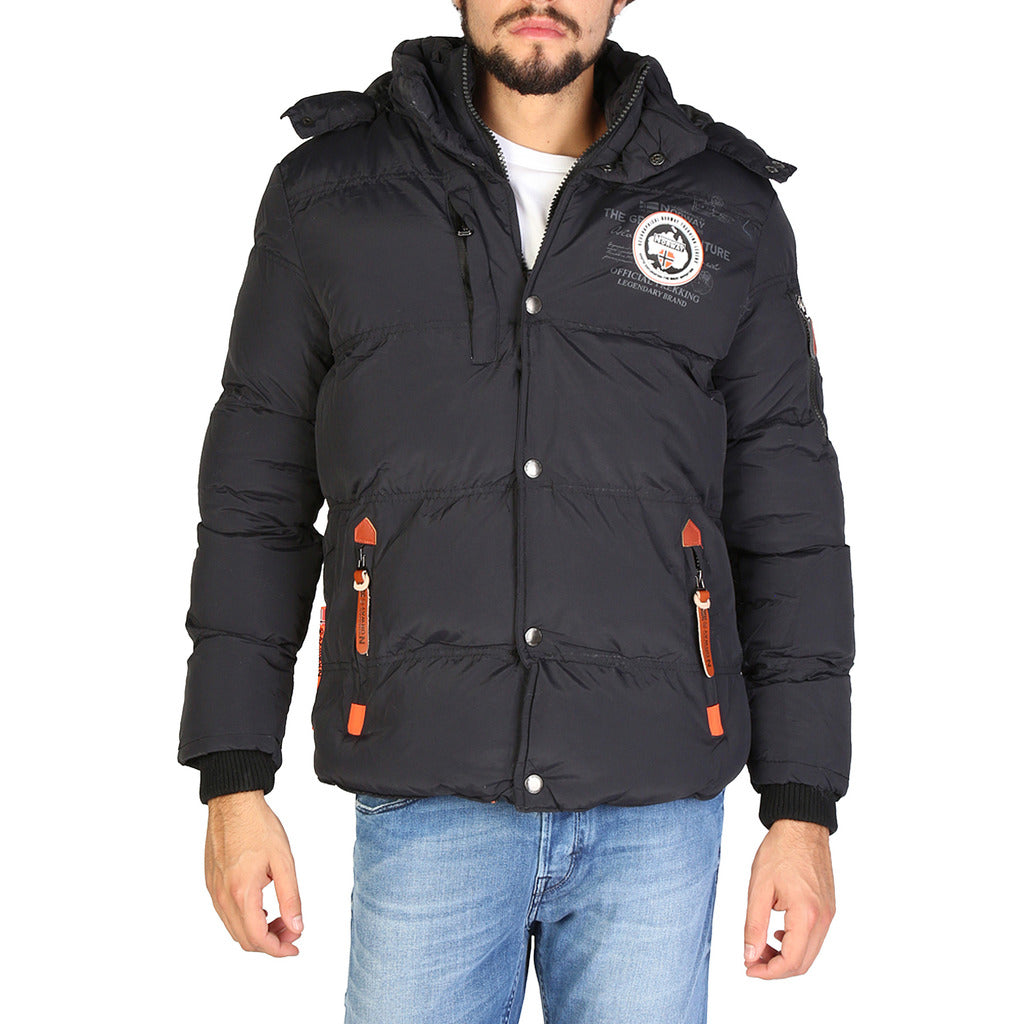Geographical Norway Verveine Black Hooded Bomber Men's Jacket