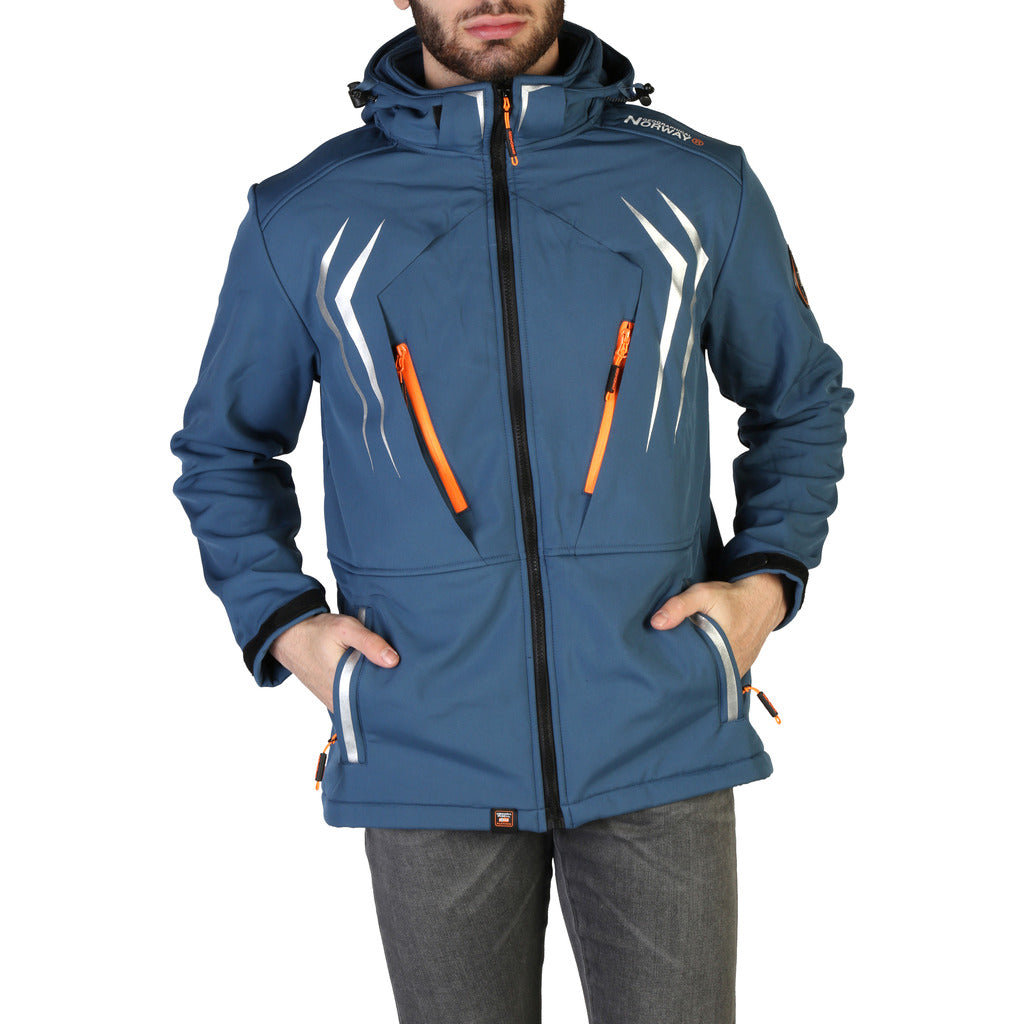 Geographical Norway Tiger Hooded Blue Men's Jacket