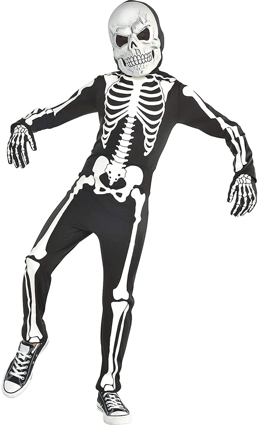 Amscan Skeleton Glow in the Dark Boys Costume (Includes Jumpsuit, Mask & Gloves)