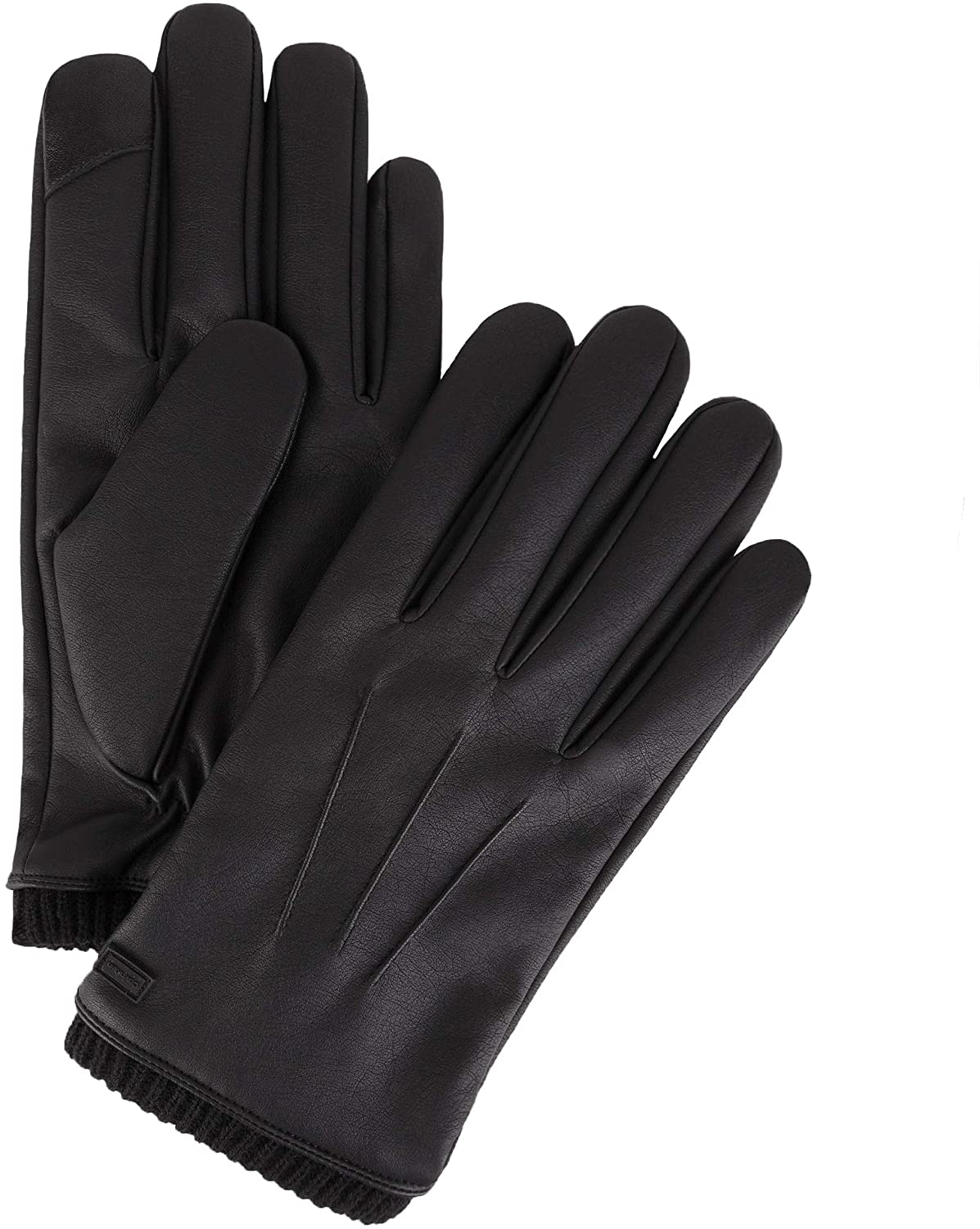 Calvin Klein Leather Black Pepper Men's Gloves