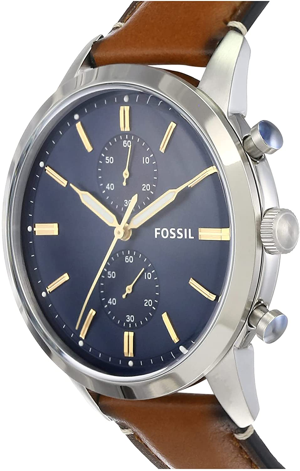 Fossil Townsman Stainless Steel and Leather Casual Quartz Chronograph Brown Men's Watch