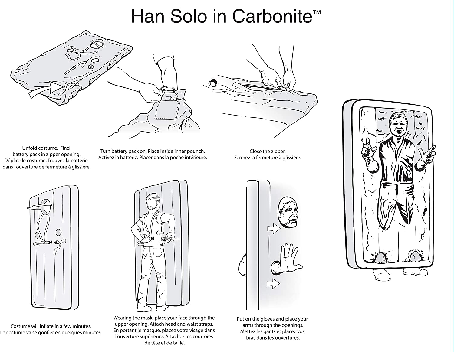 Rubie's Star Wars Classic Inflatable Han Solo In Carbonite Men's Costume