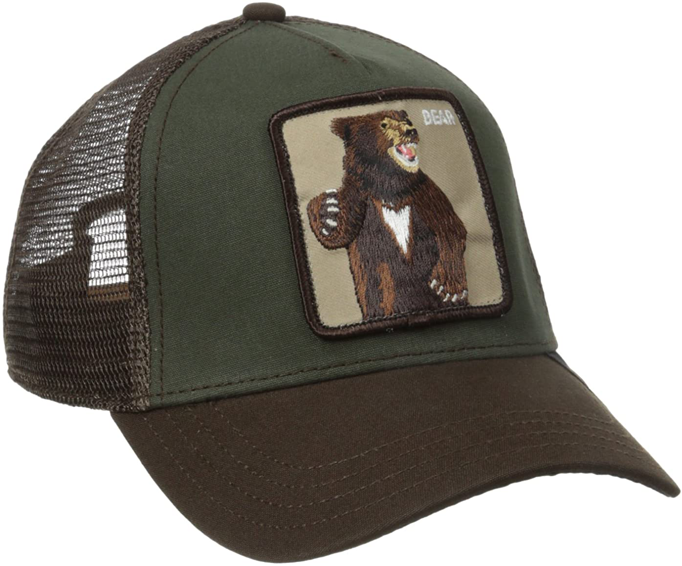 Goorin Bros Brown/Olive Bear Men's Trucker Hat