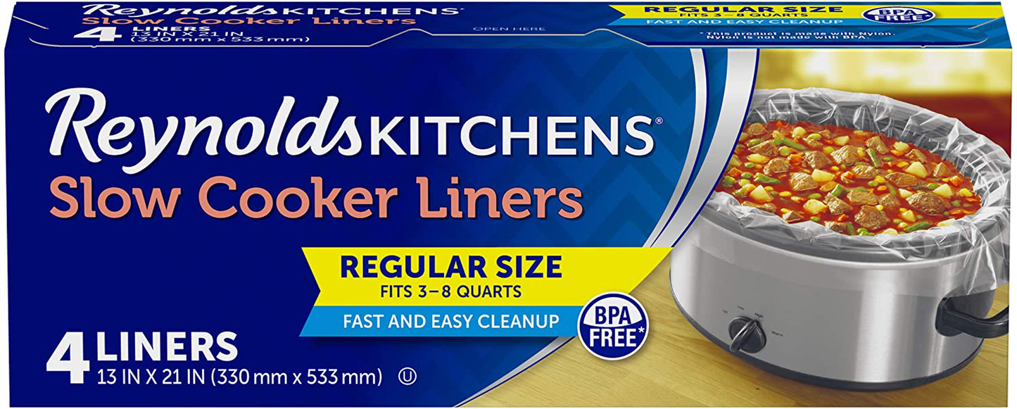 Reynolds Kitchens Slow Cooker Liners Regular Size 4 Liners / Pack of 12 (48 Total Liners)