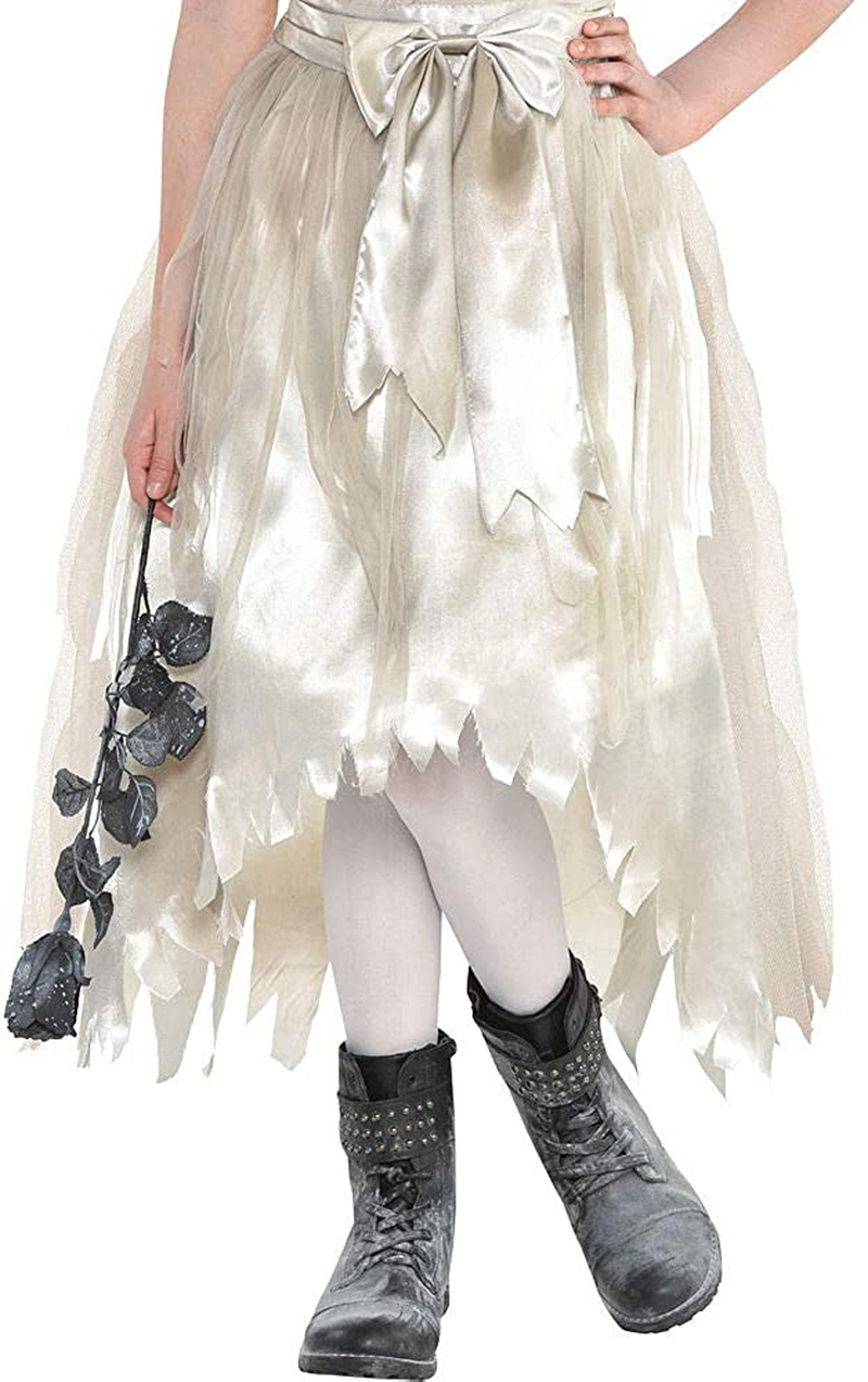 Amscan Crypt Bride Grey Costume (Medium - 8‑10 Years)