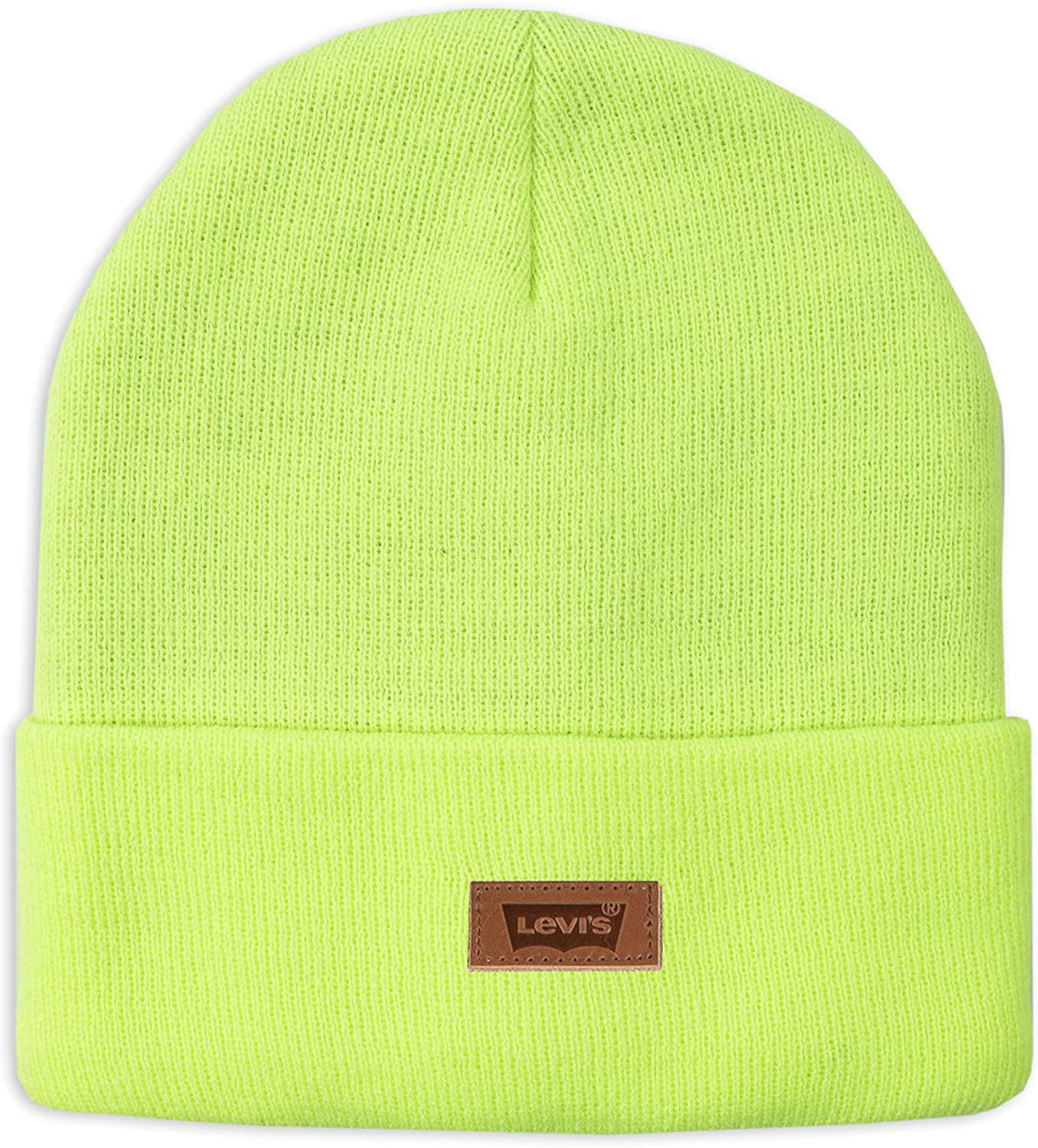 Levi's Knit Cuffed Neon Yellow Solid Men's Beanie