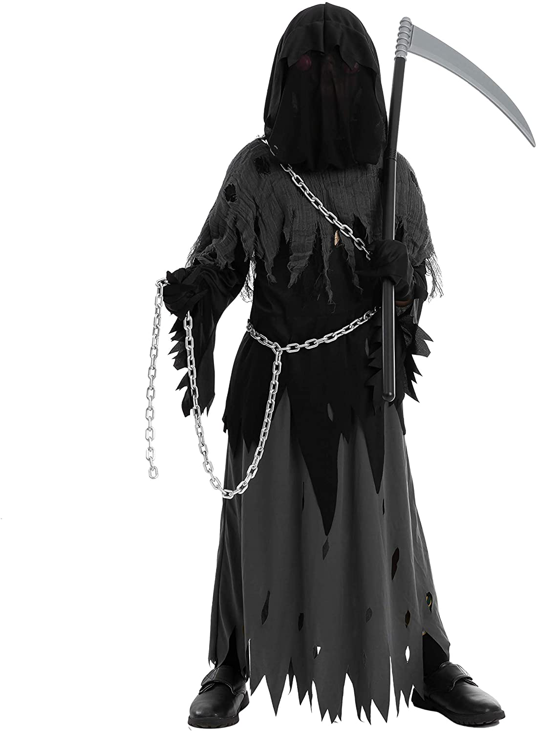 Spooktacular Creations Glowing Eyes Reaper Creepy Phantom Child Unisex Costume
