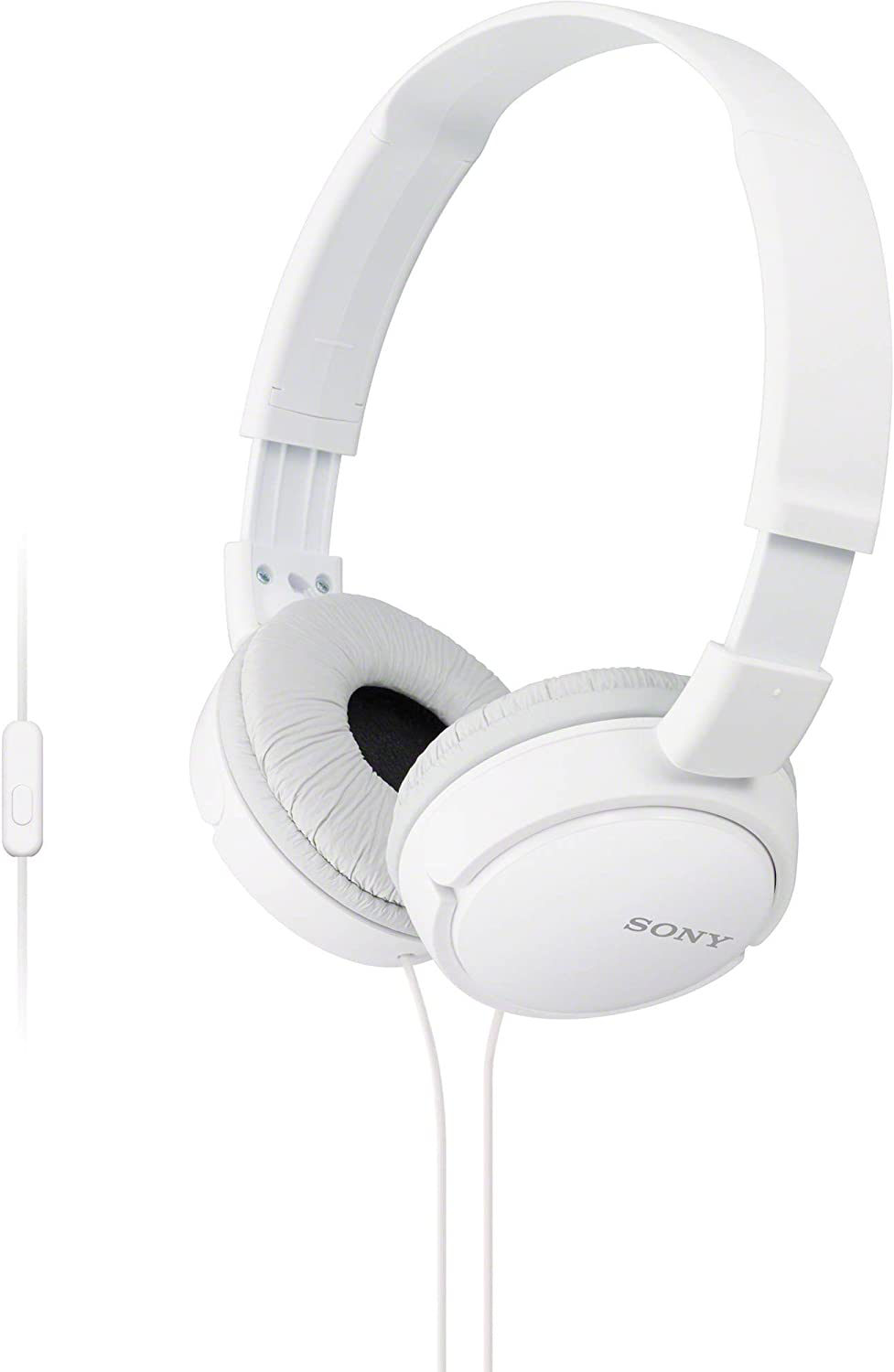 Sony ZX Series Wired On-Ear White With-Mic Headphones MDR-ZX110AP