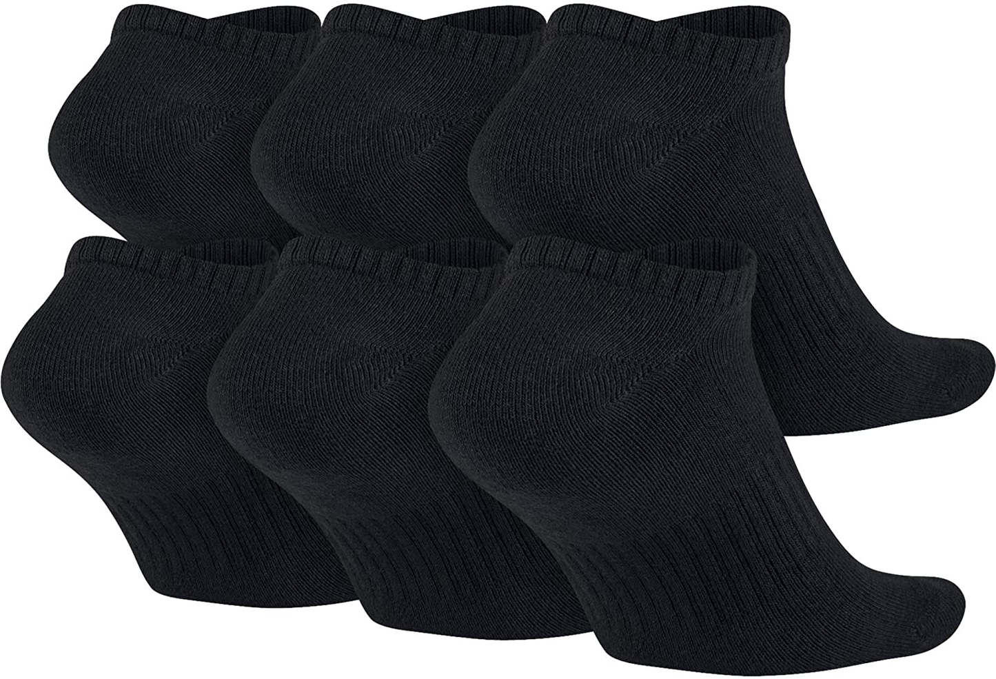 Nike Performance Cushion No-Show Black/White Socks with Band (6 Pairs)