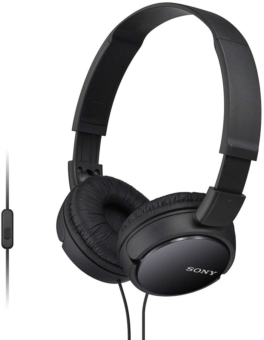 Sony ZX Series Wired On-Ear Black With-Mic Headphones MDR-ZX110AP