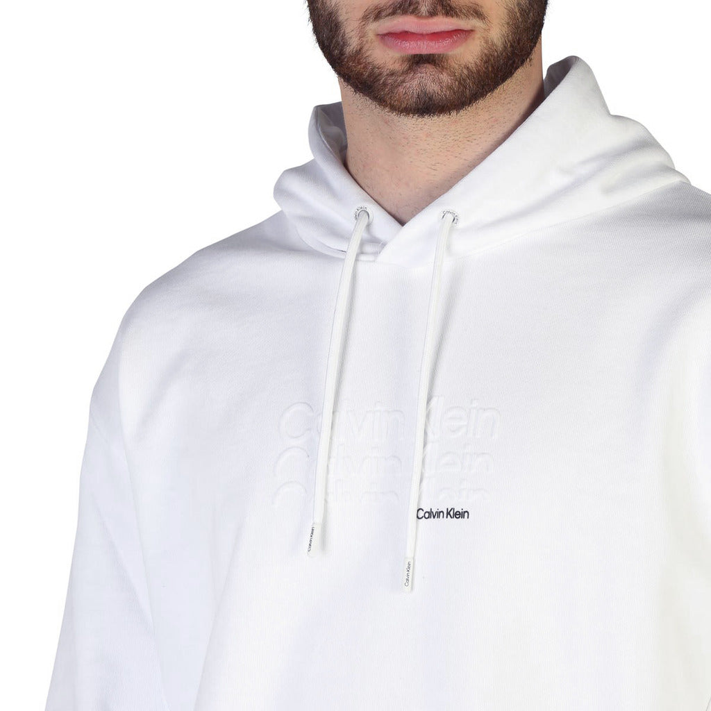 Calvin Klein Relaxed Logo Hoodie Bright White Men's Sweatshirt K10K108929YAF