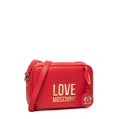 Love Moschino Gold Metal Logo Camera Red Women's Crossbody Bag JC4107PP1ELJ050A