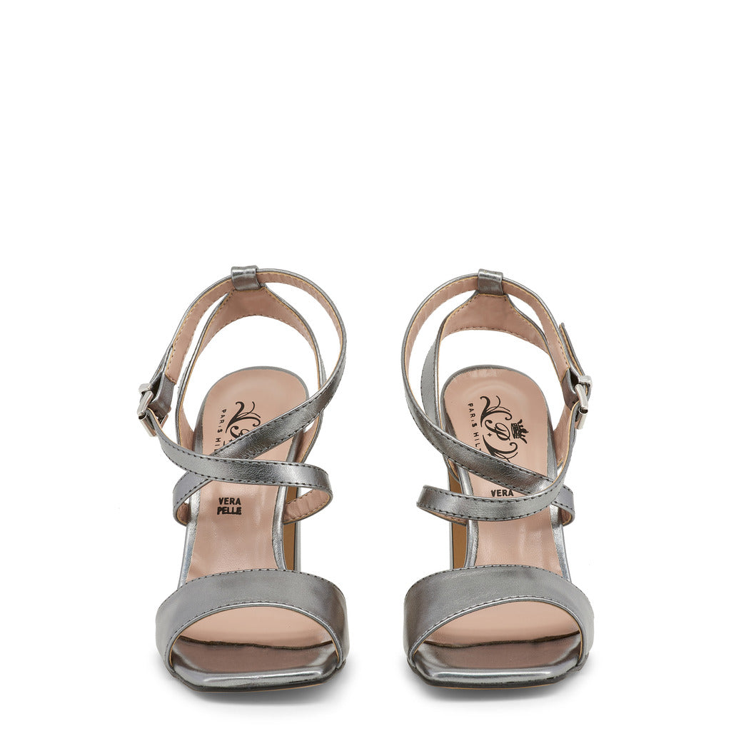 Paris Hilton Open Toe Silver Women's High Heel Sandals 1519-CDF