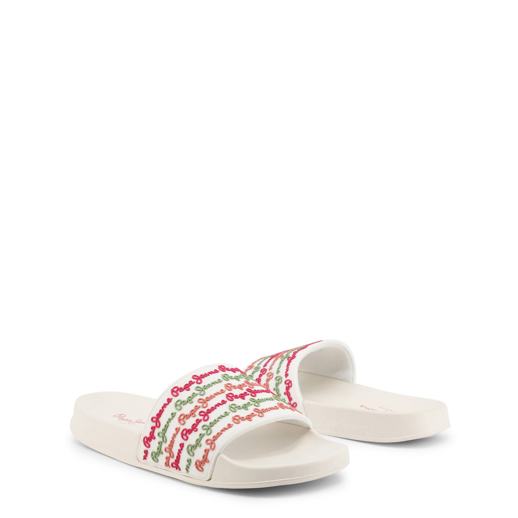 Pepe Jeans Slider Logo White Women's Slide Sandals PLS70110-800