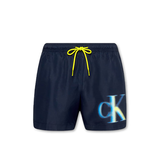 Calvin Klein Medium Drawstring CK Monogram Navy Iris Men's Swim Shorts KM0KM00800DCA