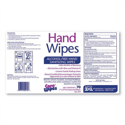 2XL Alcohol Free Hand Sanitizing Wipes, 7 x 8, White, 70-Canister, 6 Canisters-Carton TXL 470 - Becauze