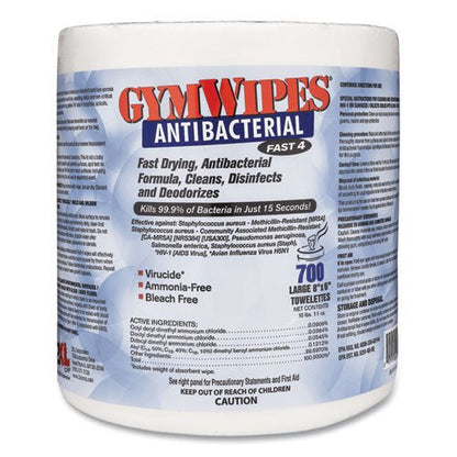 2XL Antibacterial Gym Wipes Refill, 6 x 8, 700 Wipes-Pack, 4 Packs-Carton TXL L101 - Becauze